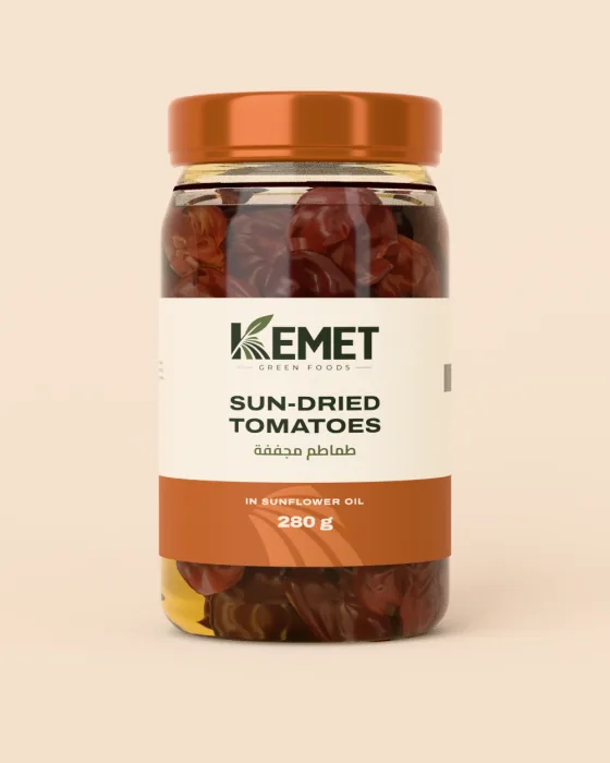 Sun-dried tomatoes jar with a terracotta lid